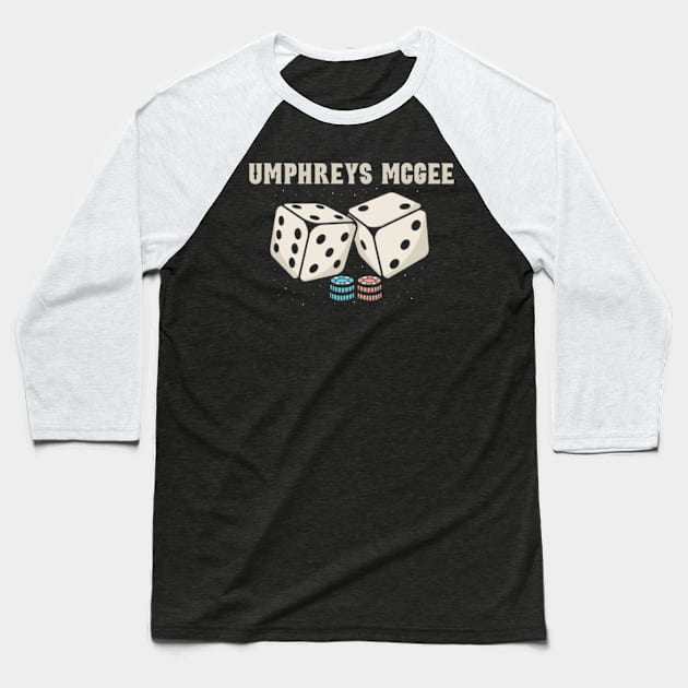 umphrey's mcgee Dicee Baseball T-Shirt by Hsamal Gibran